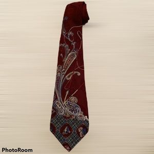 Hunt Club Abstract Paisley Print Maroon Tie